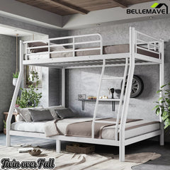 Bellemave® Metal Bunk Bed for Teens and Adults, Space Saving Heavy Duty Steel Frame with Round Tube Design, No Box Spring Needed - Bellemave