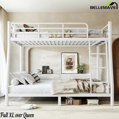 Bellemave® Metal Bunk Bed for Teens and Adults, Space Saving Heavy Duty Steel Frame with Round Tube Design, No Box Spring Needed - Bellemave