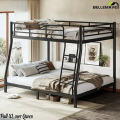 Bellemave® Metal Bunk Bed for Teens and Adults, Space Saving Heavy Duty Steel Frame with Round Tube Design, No Box Spring Needed - Bellemave