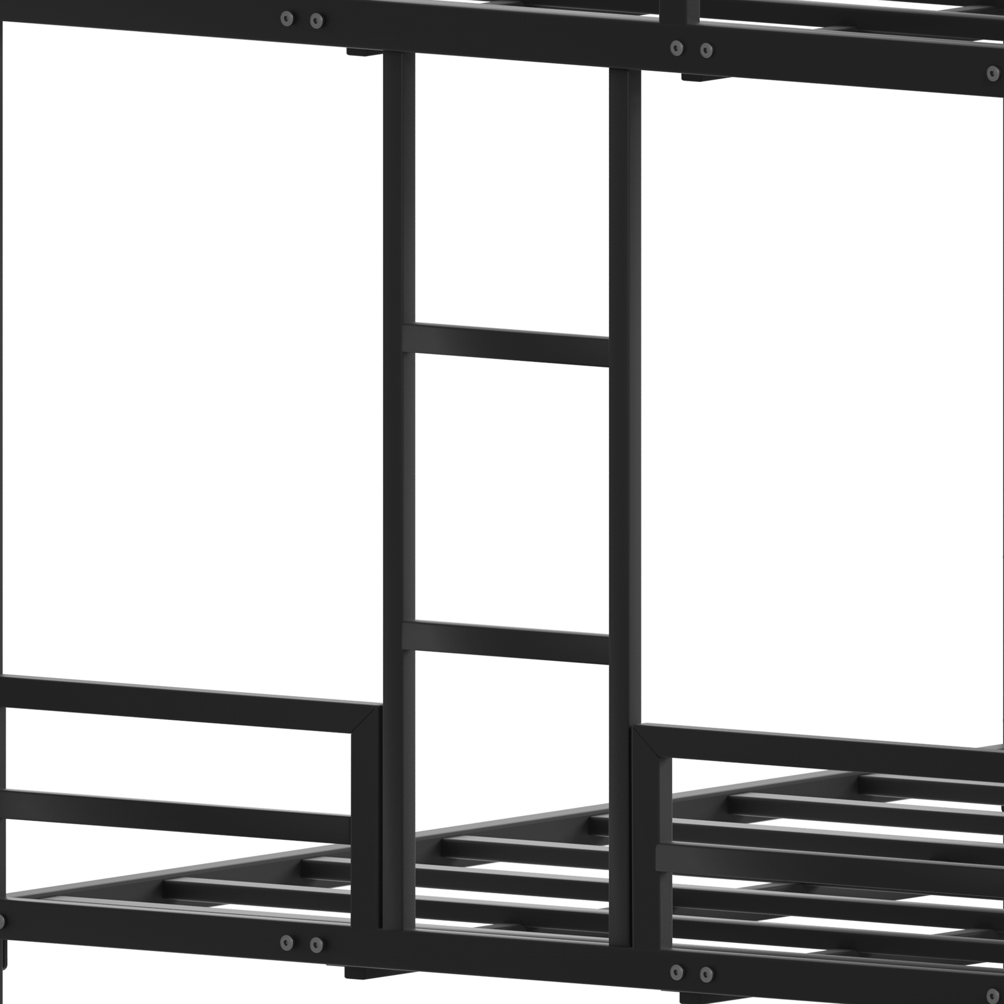 Bellemave® Metal Bunk Bed Queen Over Queen, Heavy Duty Bunk Beds with Ladders and Full - Length Guardrail, No Box Spring Needed, Easy Assemble, Black - Bellemave