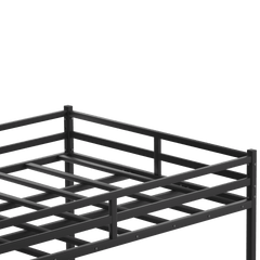Bellemave® Metal Bunk Bed Queen Over Queen, Heavy Duty Bunk Beds with Ladders and Full - Length Guardrail, No Box Spring Needed, Easy Assemble, Black - Bellemave
