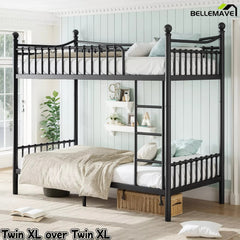 Bellemave® Metal Bunk Bed with Curved Guardrails, Space-Saving Bunk Bed Frame for Kids & Teens - Bellemave