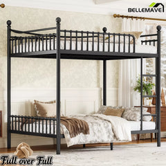 Bellemave® Metal Bunk Bed with Curved Guardrails, Space-Saving Bunk Bed Frame for Kids & Teens - Bellemave