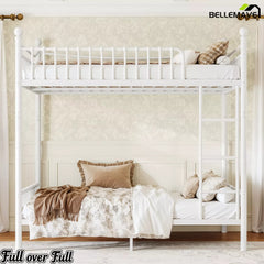 Bellemave® Metal Bunk Bed with Curved Guardrails, Space-Saving Bunk Bed Frame for Kids & Teens - Bellemave