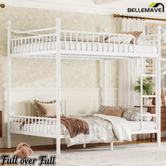 Bellemave® Metal Bunk Bed with Curved Guardrails, Space-Saving Bunk Bed Frame for Kids & Teens - Bellemave
