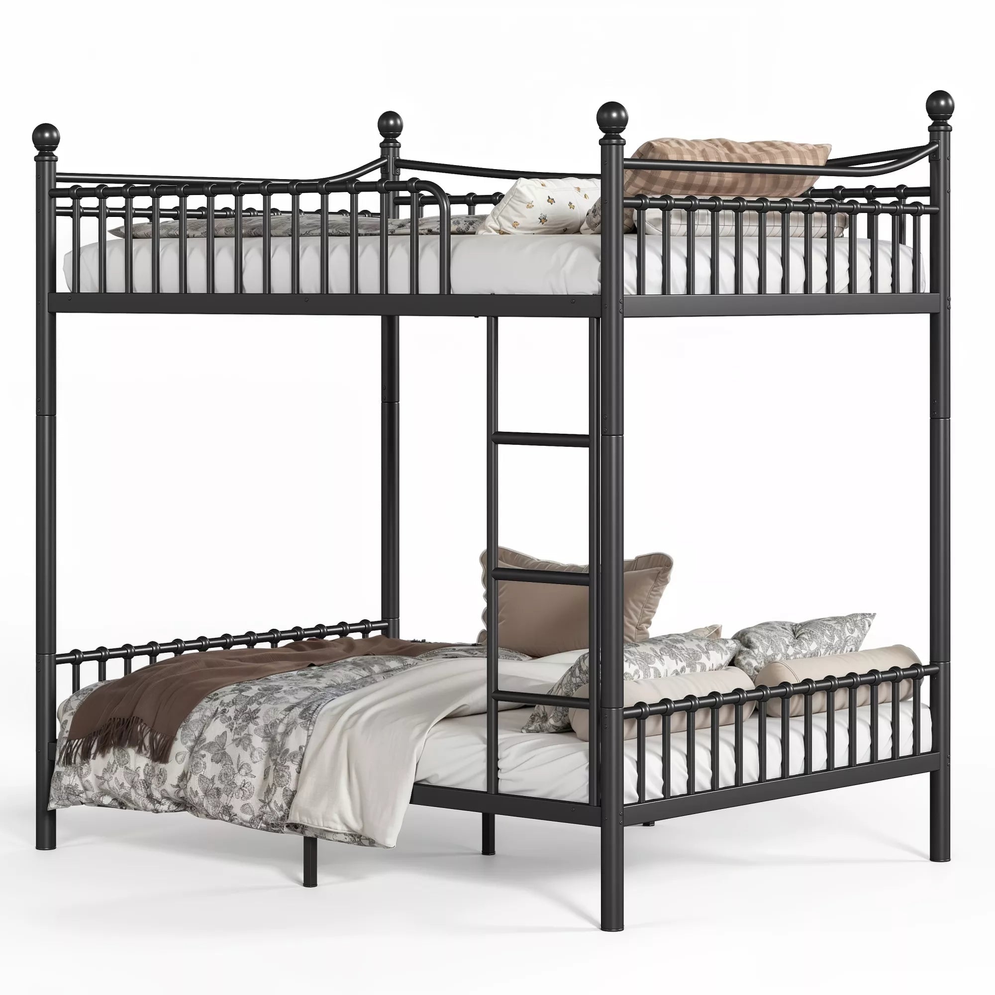 Bellemave® Metal Bunk Bed with Curved Guardrails, Space-Saving Bunk Bed Frame for Kids & Teens - Bellemave