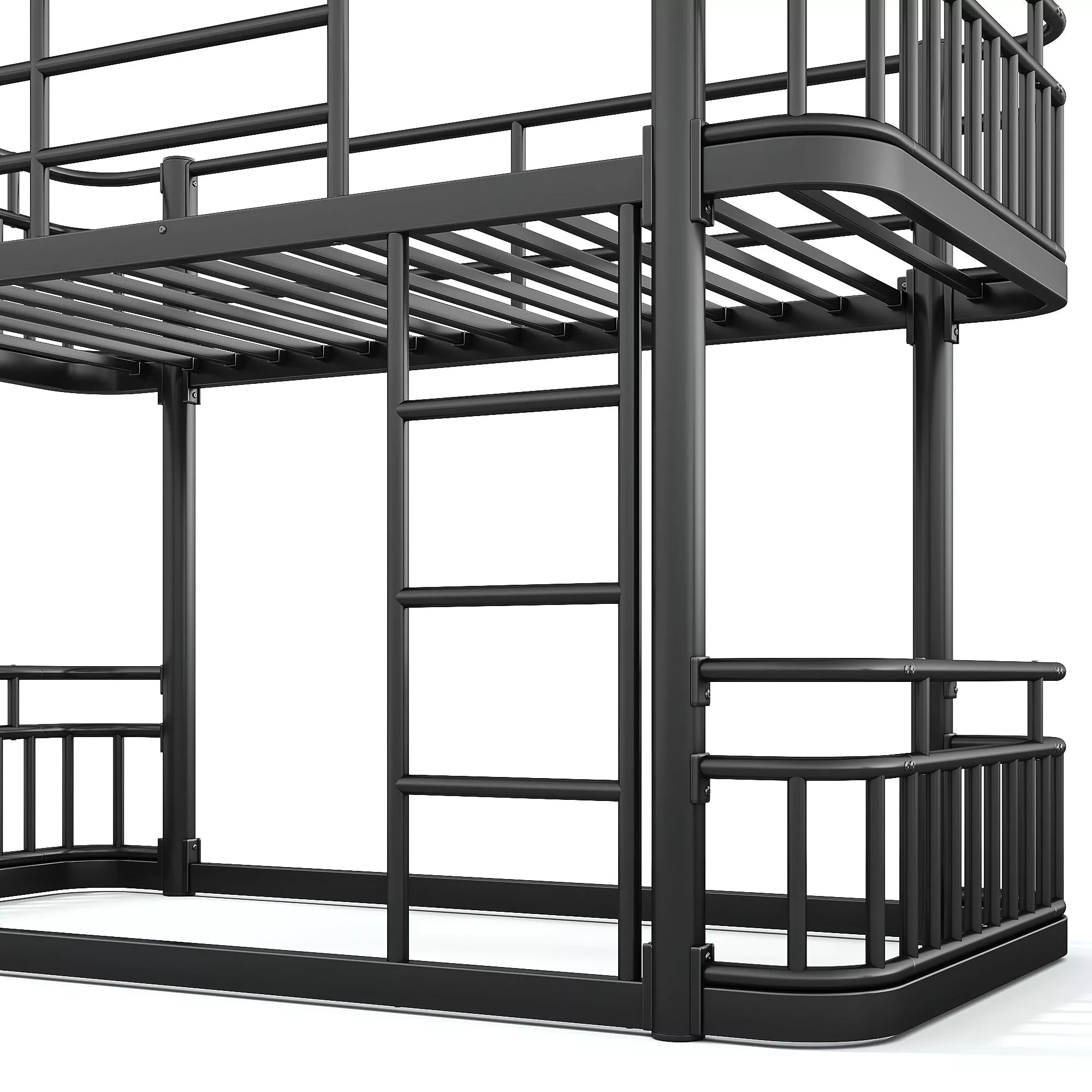 Bellemave® Metal Bunk Bed with Guardrails and Ladder, Space-Saving Bed Frame - Bellemave