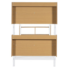 Bellemave® Metal Bunk Bed with Ladder and Full - Length Guardrail, Storage Space(Convertible) - Bellemave