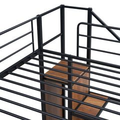Bellemave® Metal Bunk Bed with Lateral Storage Ladder and Wardrobe - Bellemave