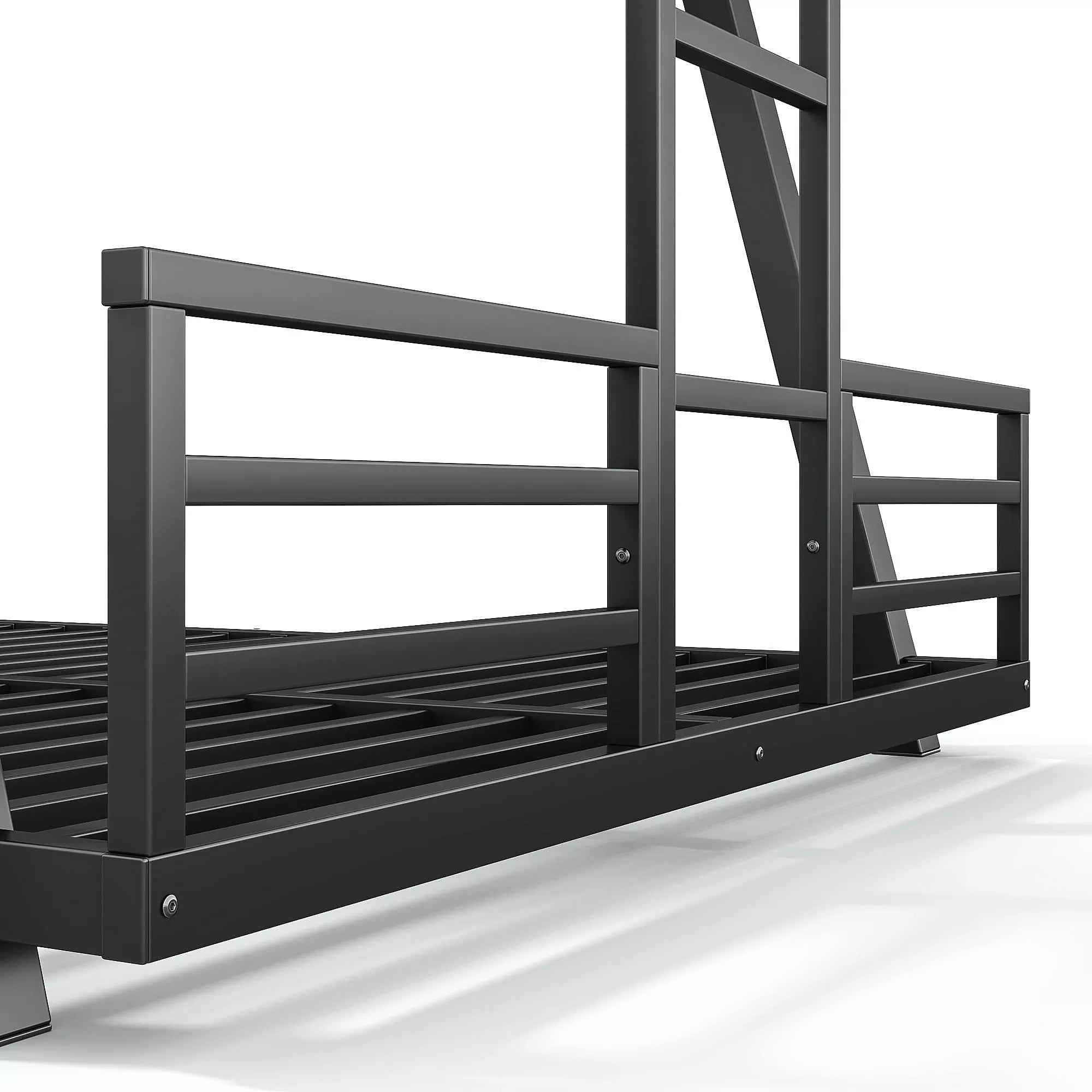 Bellemave® Metal Bunk Bed with LED Light, Dual Side Ladders, Low Profile Bunk Bed Frame - Bellemave