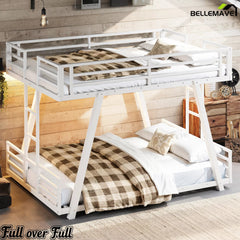 Bellemave® Metal Bunk Bed with LED Light, Dual Side Ladders, Low Profile Bunk Bed Frame - Bellemave