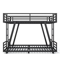 Bellemave® Metal Bunk Bed with LED Light, Dual Side Ladders, Low Profile Bunk Bed Frame - Bellemave