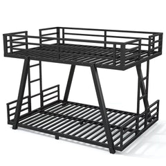 Bellemave® Metal Bunk Bed with LED Light, Dual Side Ladders, Low Profile Bunk Bed Frame - Bellemave