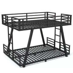 Bellemave® Metal Bunk Bed with LED Light, Dual Side Ladders, Low Profile Bunk Bed Frame - Bellemave