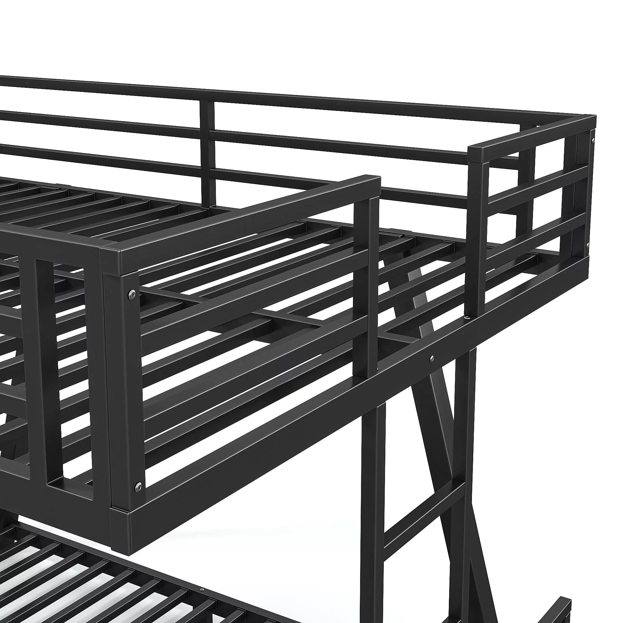 Bellemave® Metal Bunk Bed with LED Light, Dual Side Ladders, Low Profile Bunk Bed Frame - Bellemave
