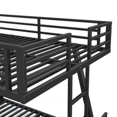 Bellemave® Metal Bunk Bed with LED Light, Dual Side Ladders, Low Profile Bunk Bed Frame - Bellemave