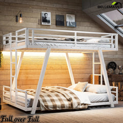 Bellemave® Metal Bunk Bed with LED Light, Dual Side Ladders, Low Profile Bunk Bed Frame - Bellemave