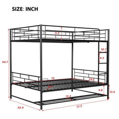 Bellemave® Metal Bunk Bed with Shelf and Guardrails - Bellemave