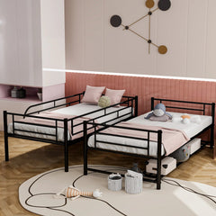 Bellemave® Metal Bunk Bed with Shelf and Guardrails - Bellemave