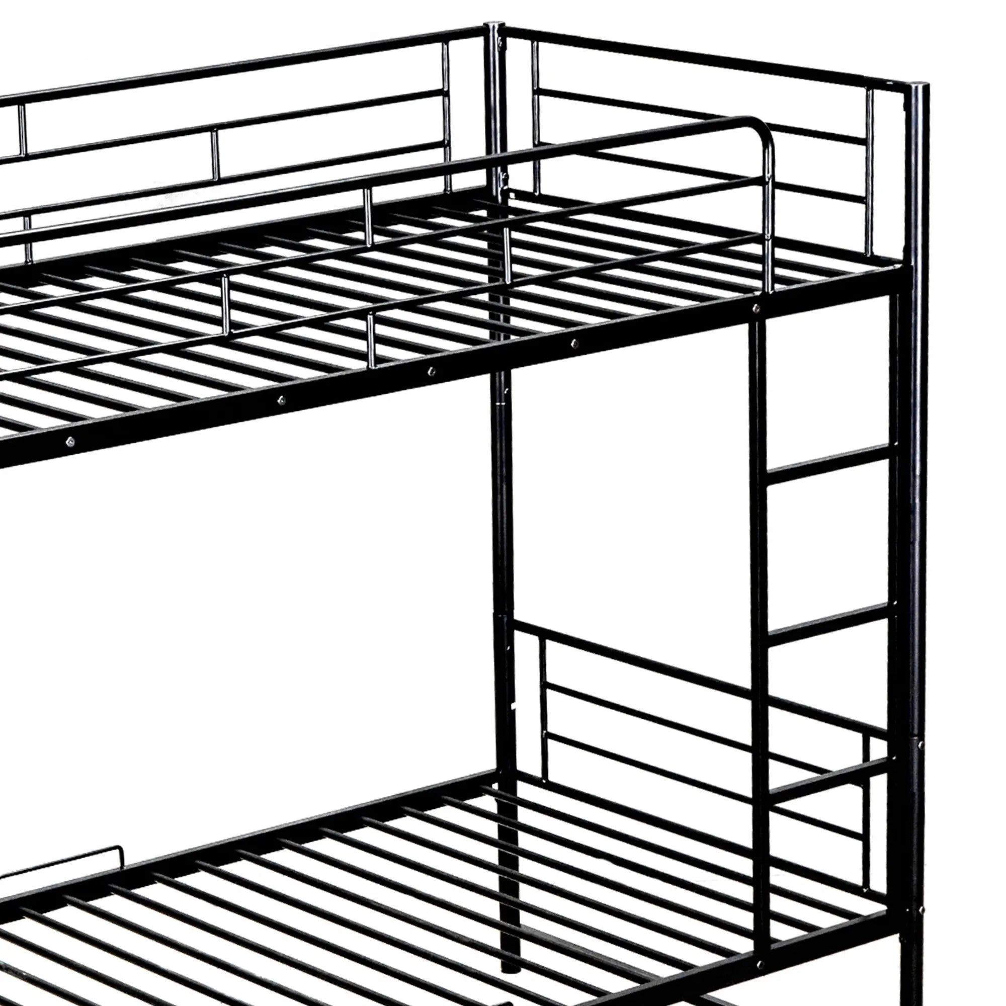 Bellemave® Metal Bunk Bed with Shelf and Guardrails - Bellemave