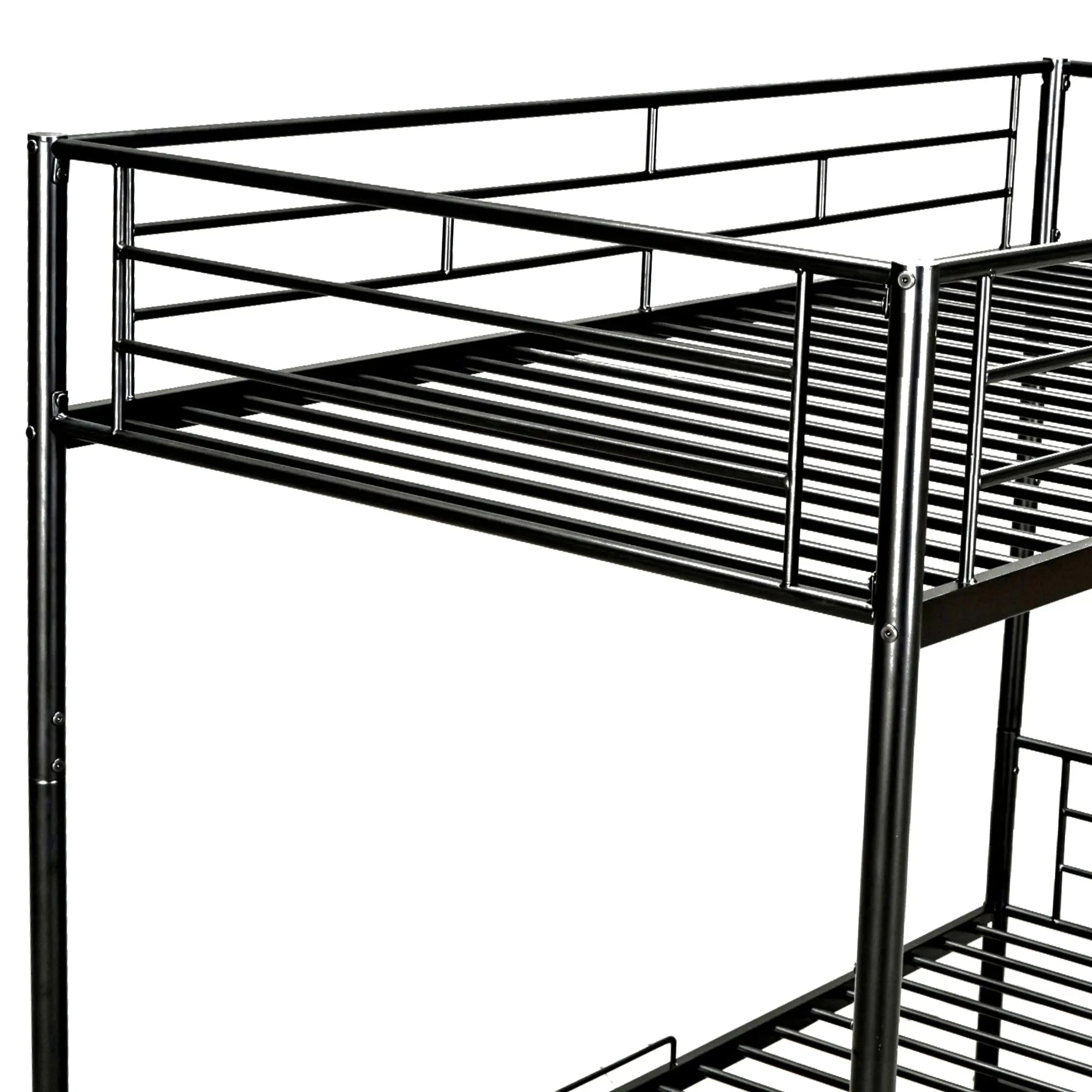 Bellemave® Metal Bunk Bed with Shelf and Guardrails - Bellemave