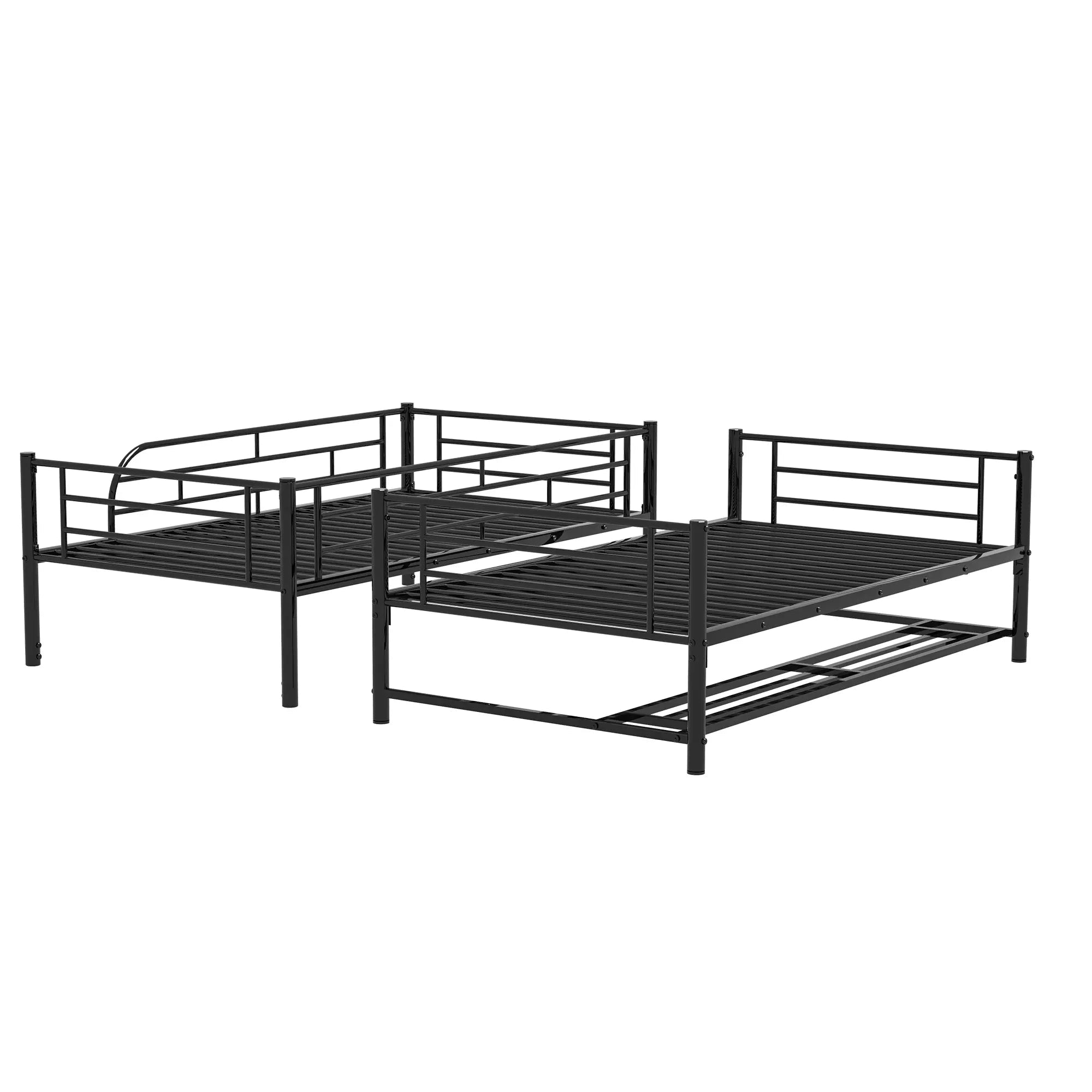 Bellemave® Metal Bunk Bed with Shelf and Guardrails - Bellemave