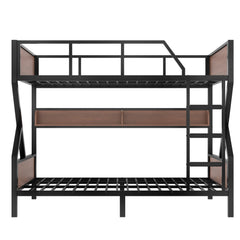 Bellemave® Metal Bunk Bed with Storage Shelves, Ladders & LED Lights, Heavy - duty Bunk bed for Bedrooms, Guest Rooms & Dorms, No Box Spring Needed & Noise - free Design, Black - Bellemave