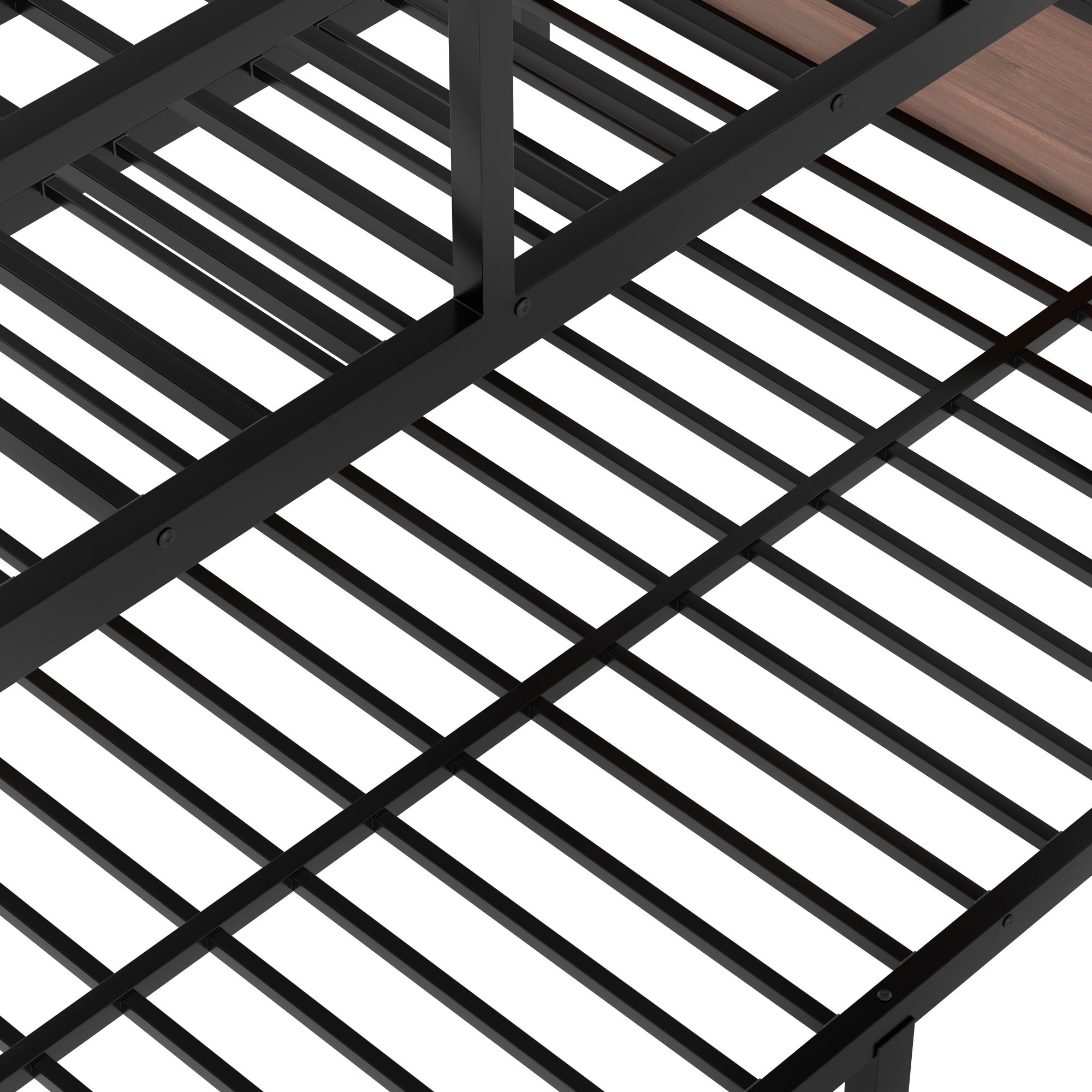 Bellemave® Metal Bunk Bed with Storage Shelves, Ladders & LED Lights, Heavy - duty Bunk bed for Bedrooms, Guest Rooms & Dorms, No Box Spring Needed & Noise - free Design, Black - Bellemave