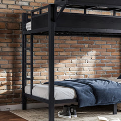 Bellemave® Metal Bunk Bed with Storage Shelves & Pegboard, Bunk Bed Frame with USB Ports & LED Lights for Teens and Adults - Bellemave