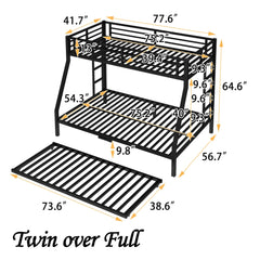 Bellemave® Metal Bunk Bed with Twin Size Trundle - Bellemave