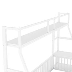 Bellemave® Metal Floor Bed with Safety Fence, Desk and Storage Shelves - Bellemave