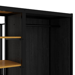 Bellemave® Metal Floor Bed with Storage Shelves and Wardrobe - Bellemave