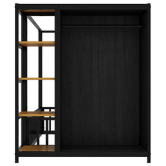 Bellemave® Metal Floor Bed with Storage Shelves and Wardrobe - Bellemave