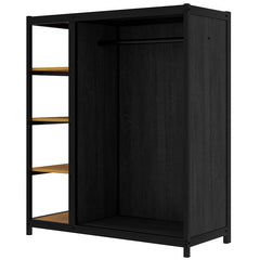 Bellemave® Metal Floor Bed with Storage Shelves and Wardrobe - Bellemave