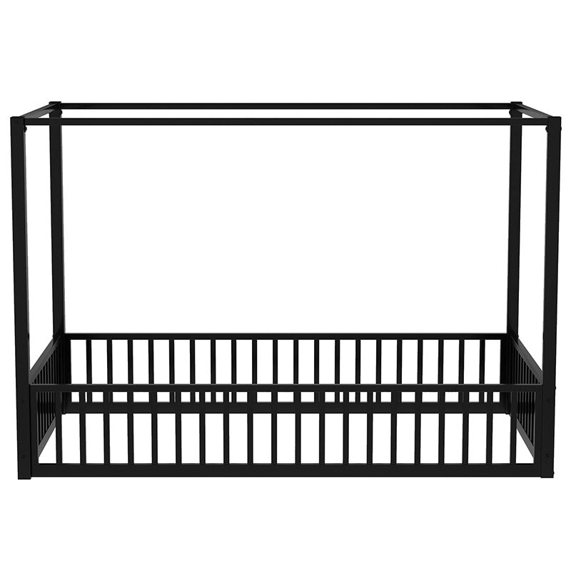 Bellemave® Metal Floor Bed with Storage Shelves and Wardrobe - Bellemave