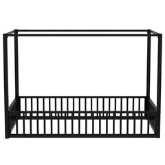 Bellemave® Metal Floor Bed with Storage Shelves and Wardrobe - Bellemave