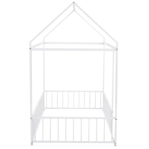 Bellemave® Metal Floor House Bed with Fence - Bellemave