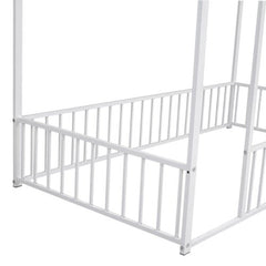 Bellemave® Metal Floor House Bed with Fence - Bellemave