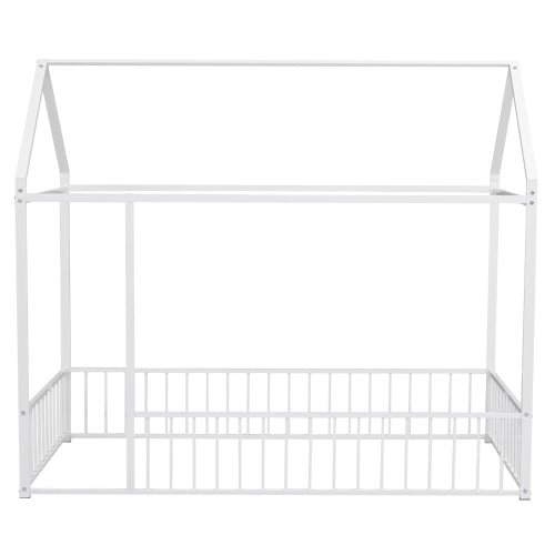 Bellemave® Metal Floor House Bed with Fence - Bellemave