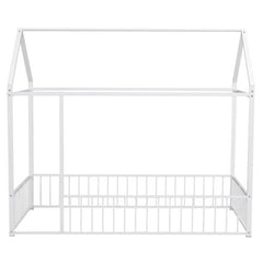 Bellemave® Metal Floor House Bed with Fence - Bellemave
