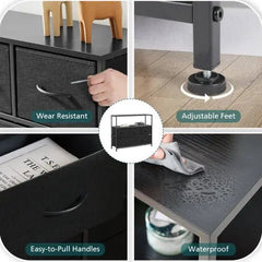 Bellemave® Metal Frame And Wood Top Drawers Dresser Chest With 5 Fabric Drawers - Bellemave