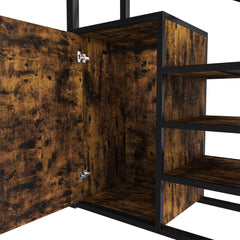 Bellemave® Metal Full Loft Bed with Staircase, Desk, USB Charging, Wardrobe and Storage Drawers & Shelves for Adults, Kids, Teens - Bellemave