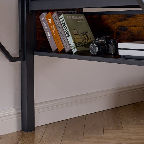 Bellemave® Metal Gaming Low Loft Bed with Desk and LED Lights - Bellemave