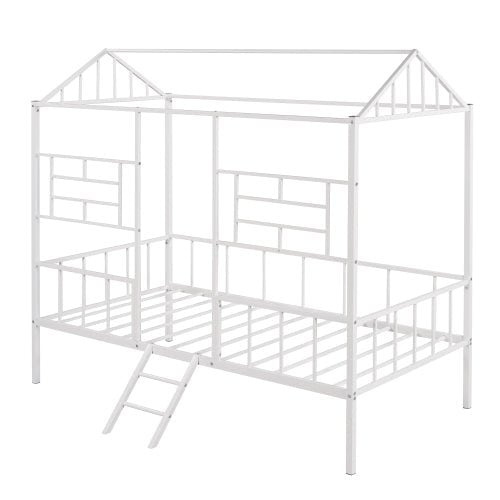 Bellemave® Metal House Bed with Ladder - Bellemave
