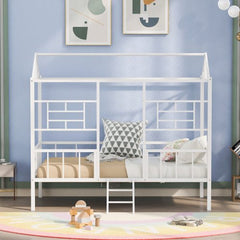 Bellemave® Metal House Bed with Ladder - Bellemave