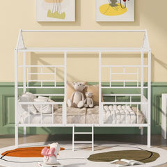 Bellemave® Metal House Bed with Ladder - Bellemave
