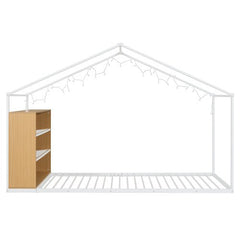Bellemave® Metal House Bed with Shelves and Lights - Bellemave
