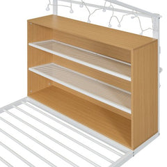 Bellemave® Metal House Bed with Shelves and Lights - Bellemave
