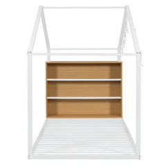 Bellemave® Metal House Bed with Shelves and Lights - Bellemave