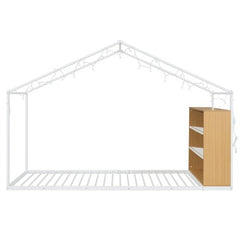 Bellemave® Metal House Bed with Shelves and Lights - Bellemave